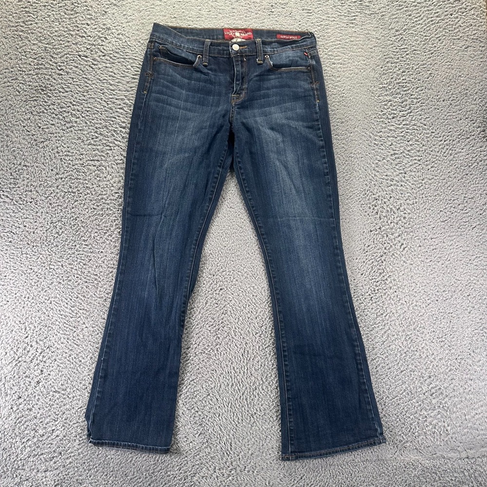 Lucky Brand Sofia Jeans Womens 12 Blue Cotton Denim Bootcut Leg Faded Stretch
